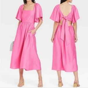 Pink Tie-Back Spring Dress - A New Day